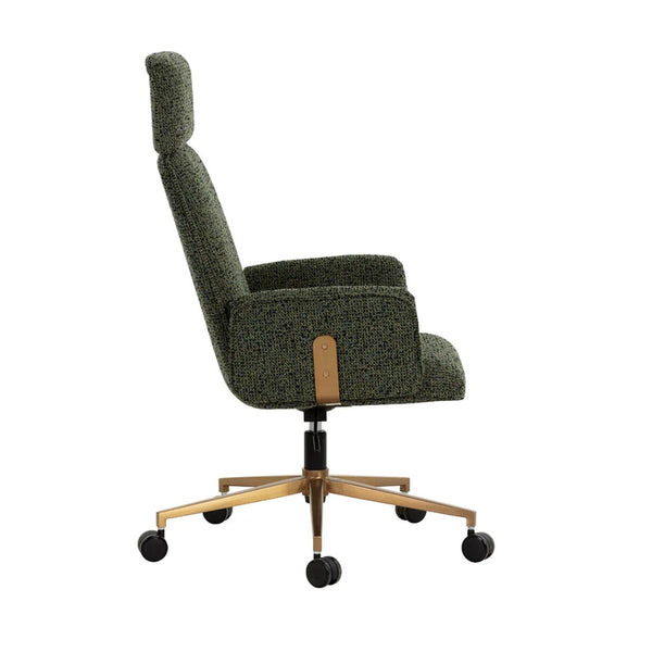 Kalev Forest Green Office Chair - Chair Detail | Bone & Brass