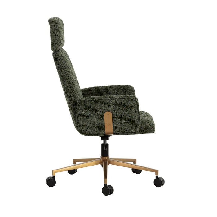 Kalev Forest Green Office Chair - Chair Detail | Bone & Brass