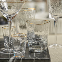 Kamarone Triangular Double Old Fashioned Glasses, Set of 4 - Glass Side View | Bone & Brass