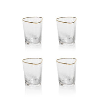 Kamarone Triangular Double Old Fashioned Glasses, Set of 4 - Glass View | Bone & Brass