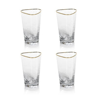 Kamarone Triangular Highball Glasses Gold Rim, Set 4 - Glass Close Up | Bone & Brass