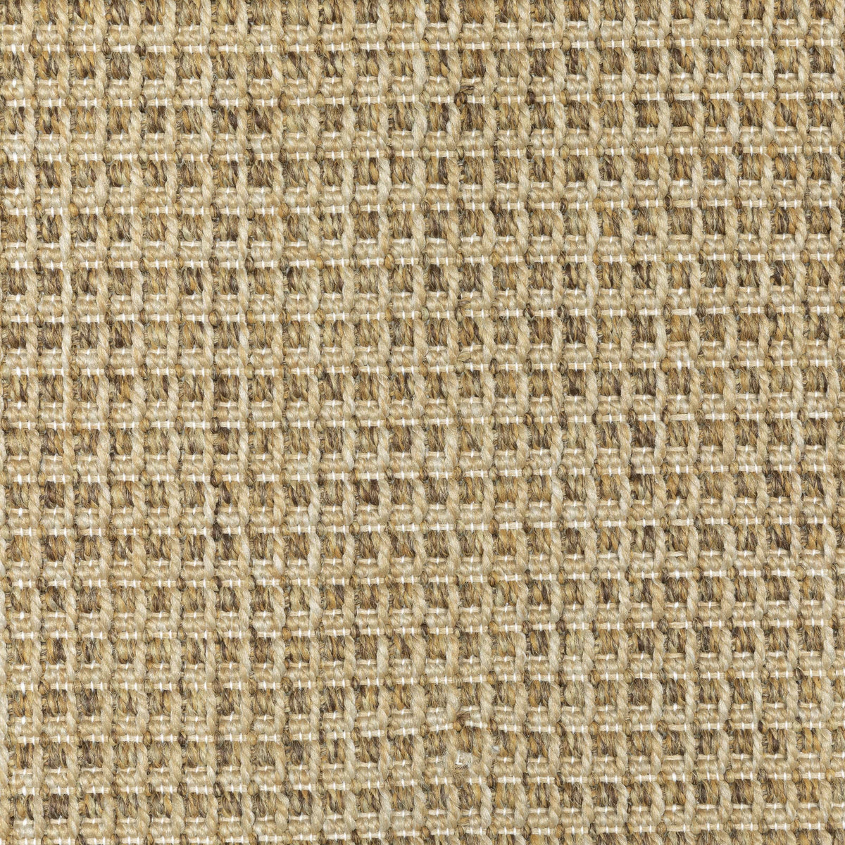 Karavia Sand outdoor rug, a durable, machine-woven polypropylene rug with a natural seagrass look.