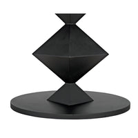 Katana oval dining table base, black matte industrial steel with geometric origami-inspired design.