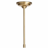 Keaton Pendant Light, a gold-finished metal ceiling mount and downrod.