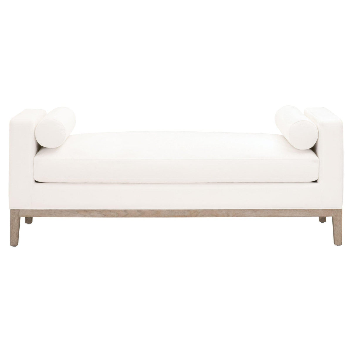 Kellen White Upholstered Bench - Chaise Side View | Bone & Brass
