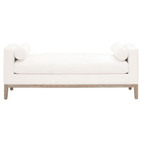 Kellen White Upholstered Bench - Chaise Side View | Bone & Brass