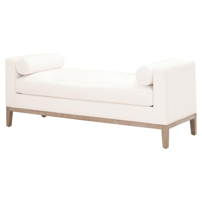 Kellen White Upholstered Bench | Bone & Brass