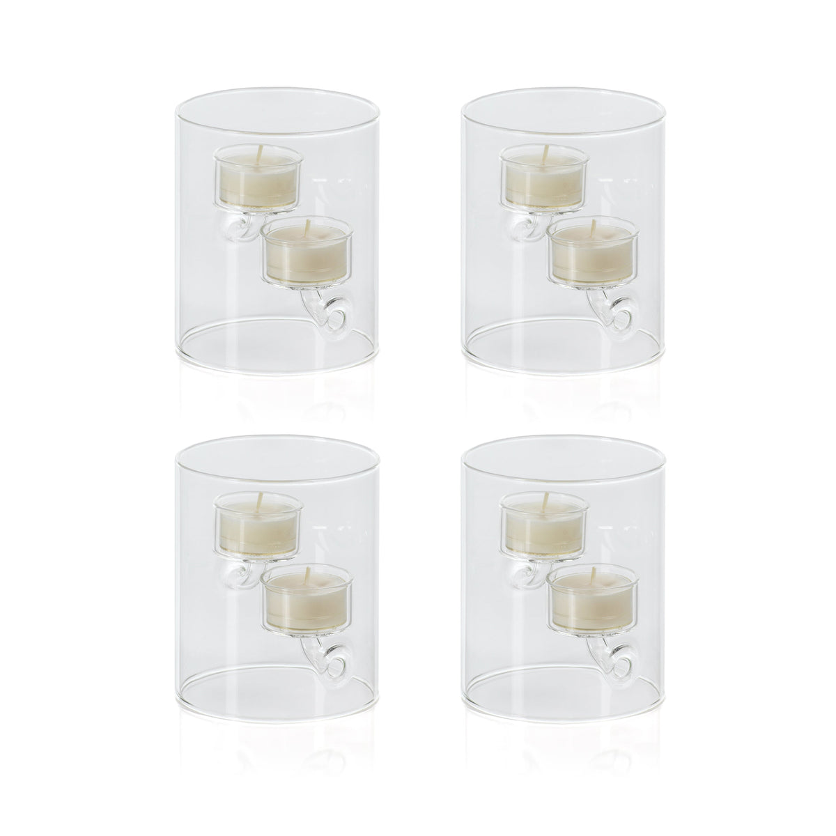 Kelsey Suspended Glass Tealight Holder, Medium, Set of 4 - Candle Holder Detail | Bone & Brass