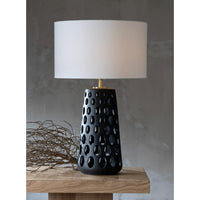 Kelvin Black Ceramic Table Lamp - Lamp Detail | Bone & Brass