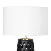 Kelvin Black Ceramic Table Lamp - Lamp Base Detail | Bone & Brass