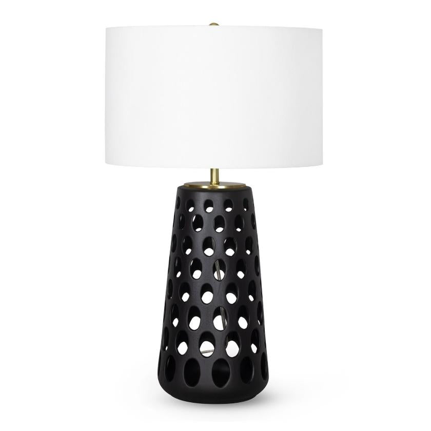 Kelvin Black Ceramic Table Lamp | Bone & Brass