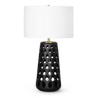 Kelvin Black Ceramic Table Lamp | Bone & Brass
