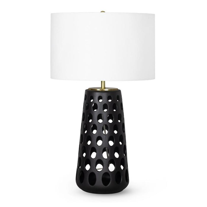 Kelvin Black Ceramic Table Lamp | Bone & Brass