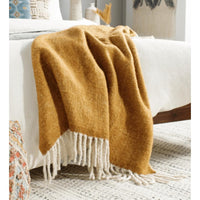 Kilkenny Camel & Ivory Throw Blanket - Throw Texture Detail | Bone & Brass