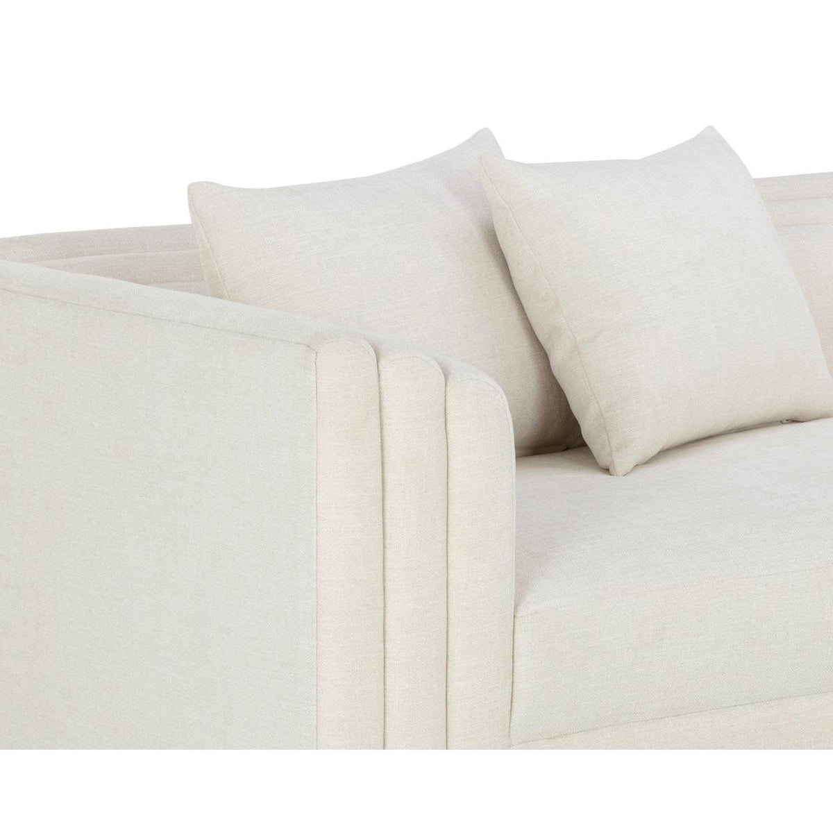 Kira Sofa - Heather Ivory Tweed - Sofa Cushion Detail | Bone & Brass