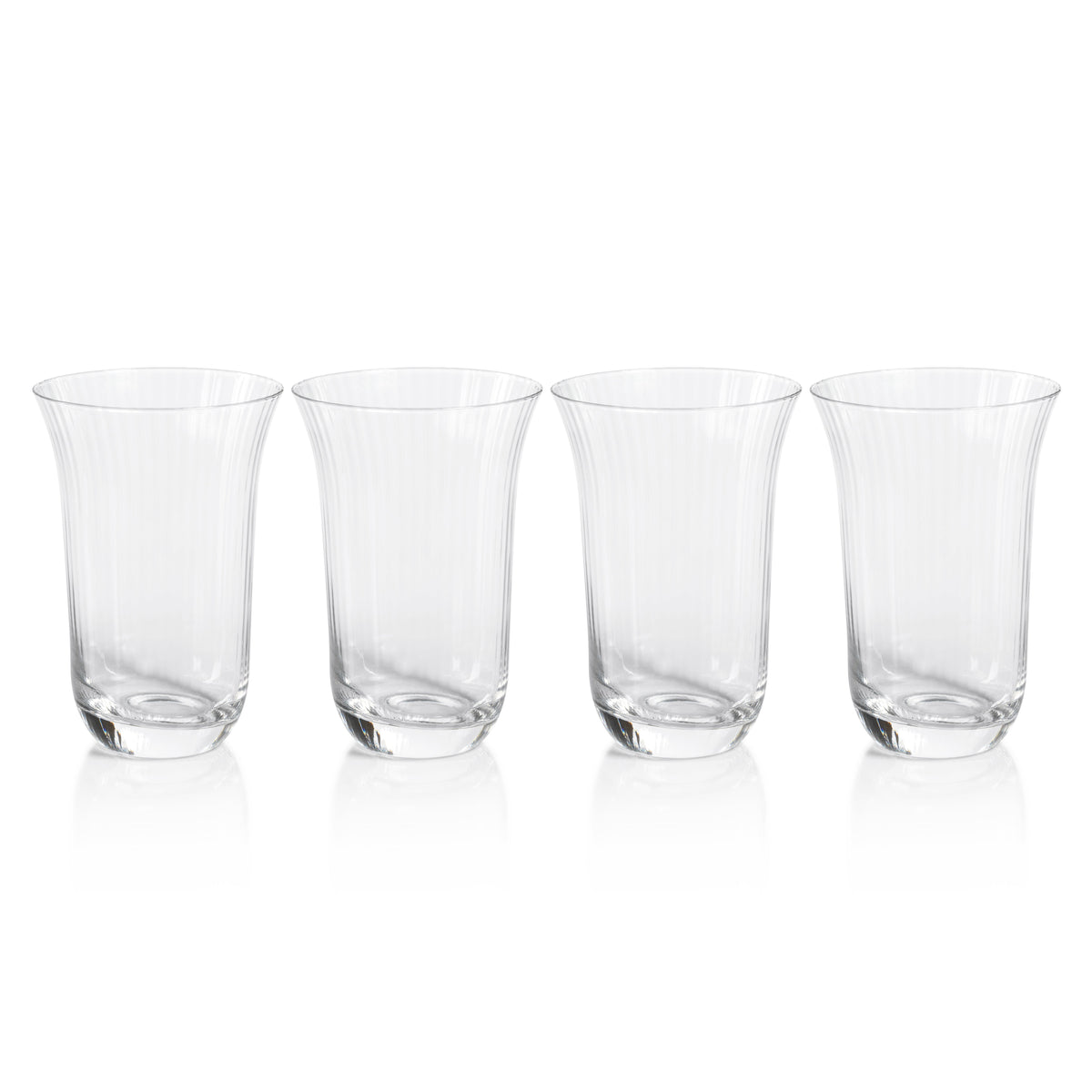 Kirby Clear Optic Highball Glasses, Set of 4 - Glass View | Bone & Brass