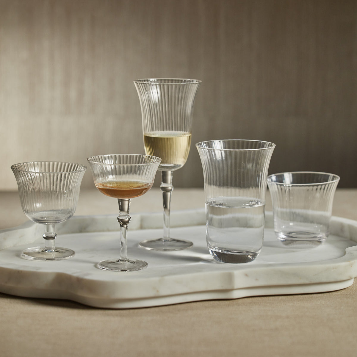 Kirby Clear Optic Tumbler Glasses, Set of 4 - Tumbler Detail | Bone & Brass