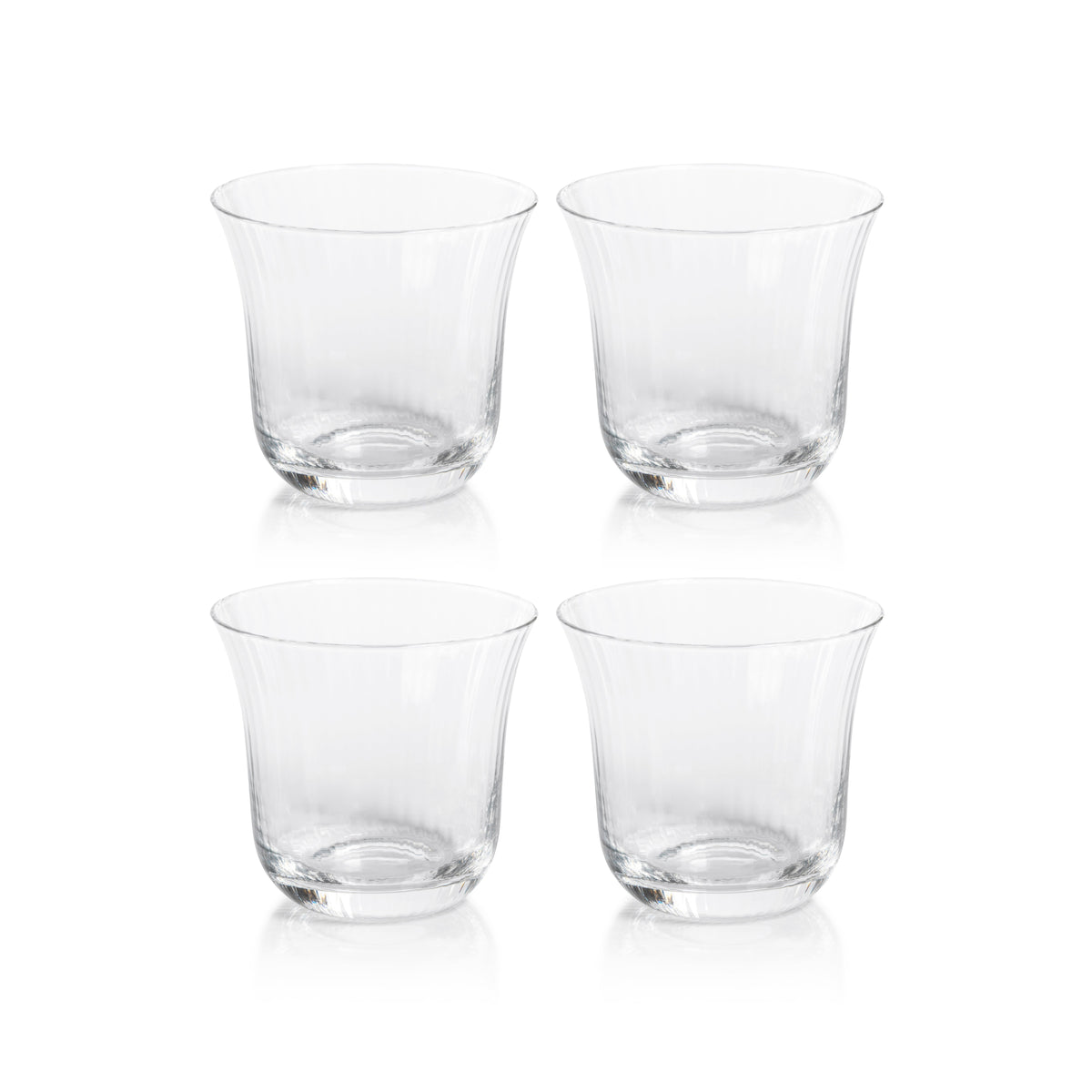 Kirby Clear Optic Tumbler Glasses, Set of 4 - Tumbler Close Up | Bone & Brass