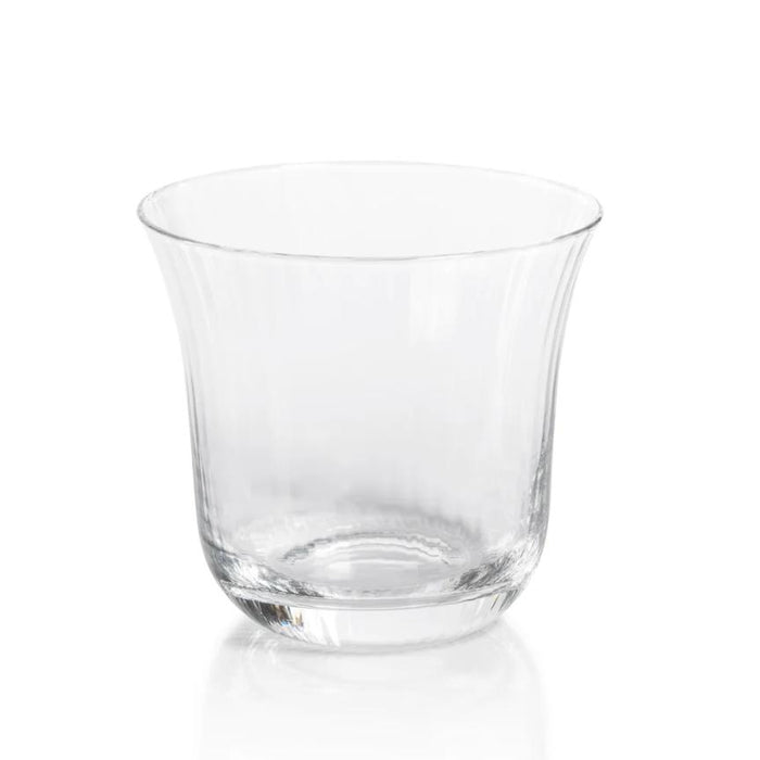 Kirby Clear Optic Tumbler Glasses, Set of 4 | Bone & Brass