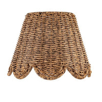 Brown woven rattan-like scalloped lampshade for the Kismet Sconce.