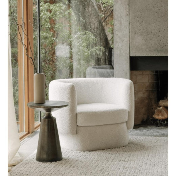 Koba Chair Maya White - Chair Side View | Bone & Brass