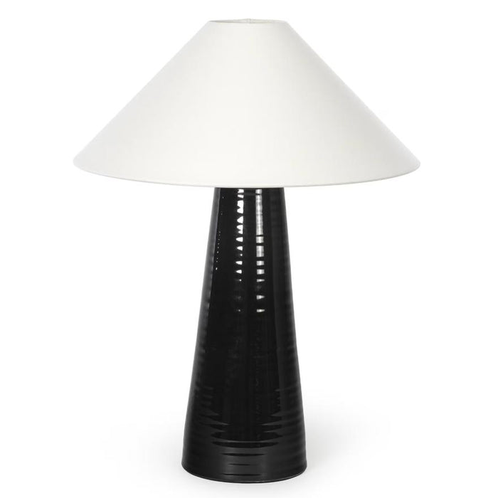 Koda Ceramic Table Lamp - Black | Bone & Brass