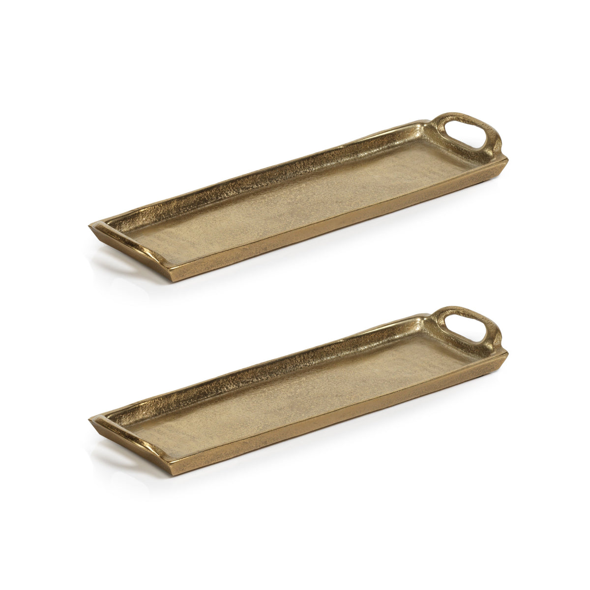 Kona Gold 14" Aluminum Trays, Set of 2 | Bone & Brass