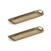 Kona Gold 14" Aluminum Trays, Set of 2 | Bone & Brass