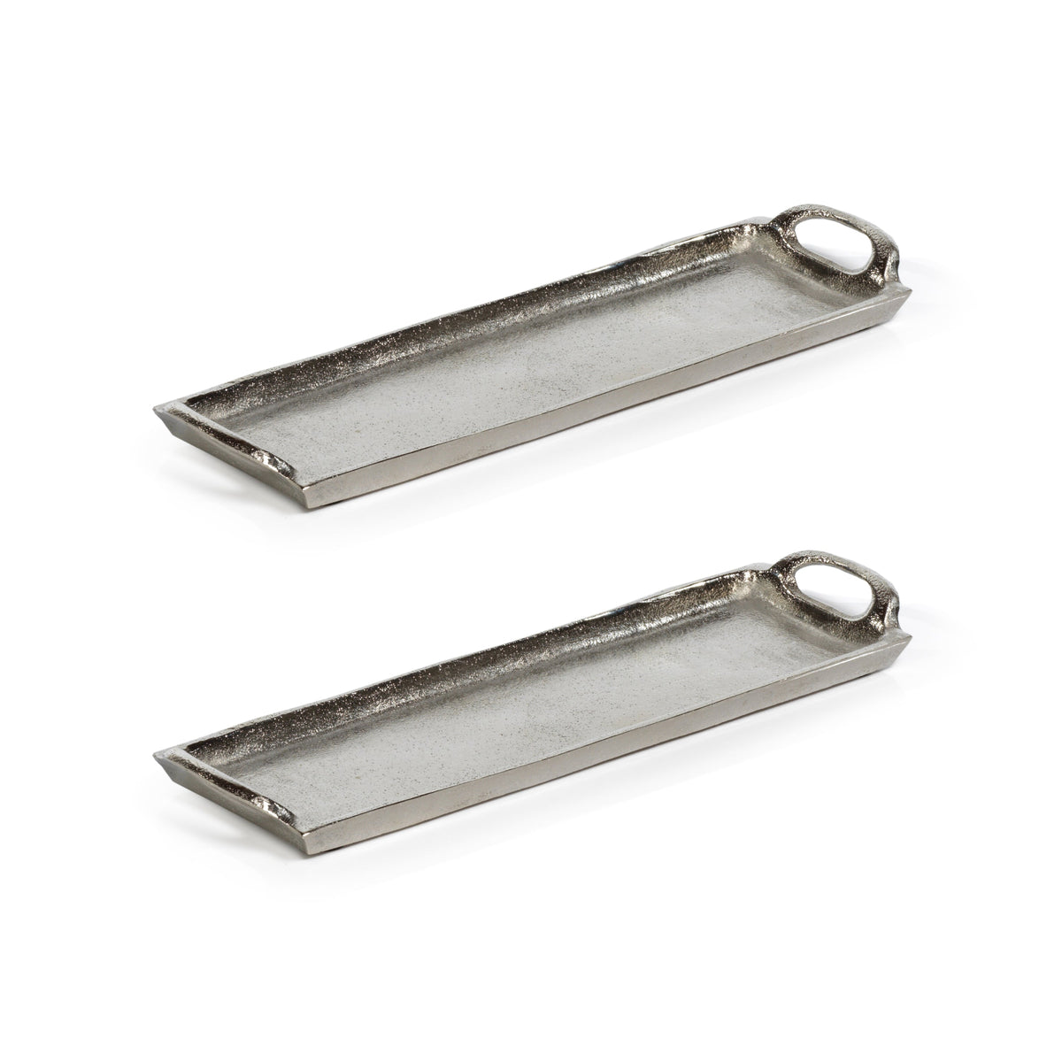 Kona Silver 14" Aluminum Trays, Set 2 - Tray Side View | Bone & Brass