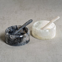 Korin Black & White Resin Condiment Bowl - Bowl Side View | Bone & Brass