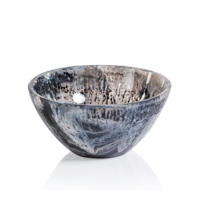 Korin Black & White Resin Serving Bowl | Bone & Brass