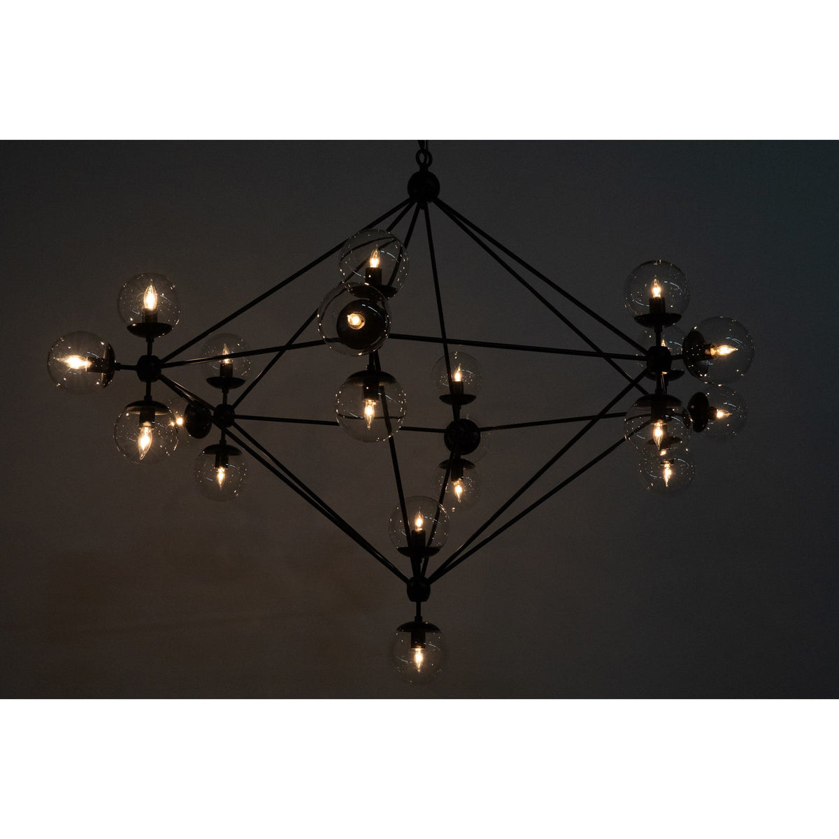 Pluto Chandelier Large Black Steel