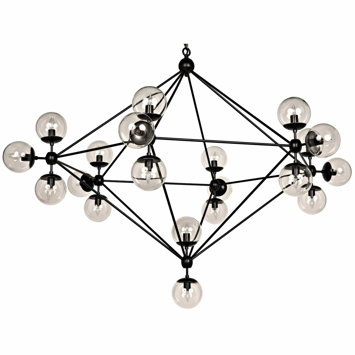 Pluto Chandelier Large Black Steel