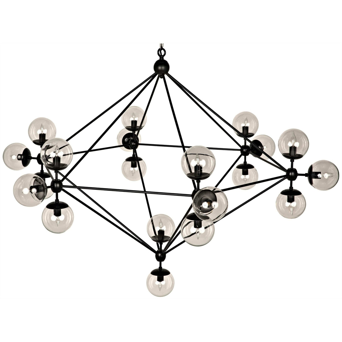 Pluto Chandelier Large Black Steel