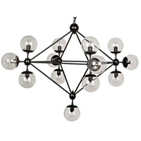 Pluto Chandelier Small Black Steel