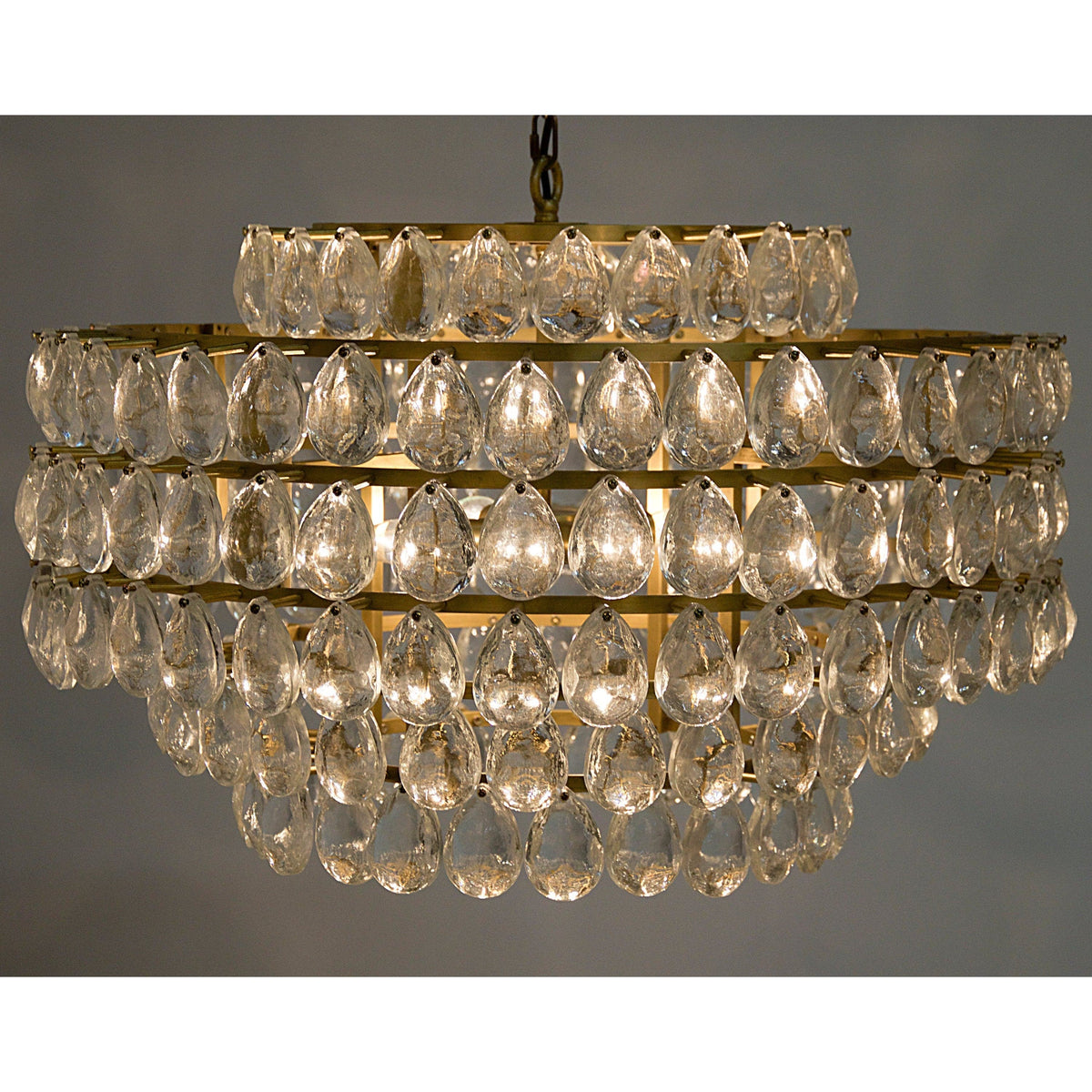 Linden Chandelier Antique Brass and Black Steel