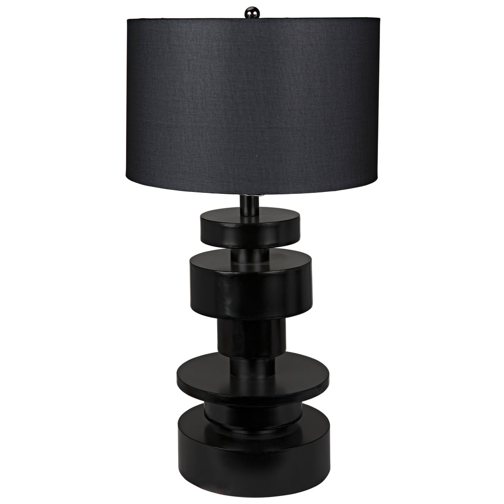 Wilton Table Lamp Black Steel with Shade