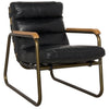 Cowhide Black Leather Arm Chair