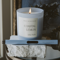 Coastal Lemon Soy Candle - Blue Matte Jar - 15 oz