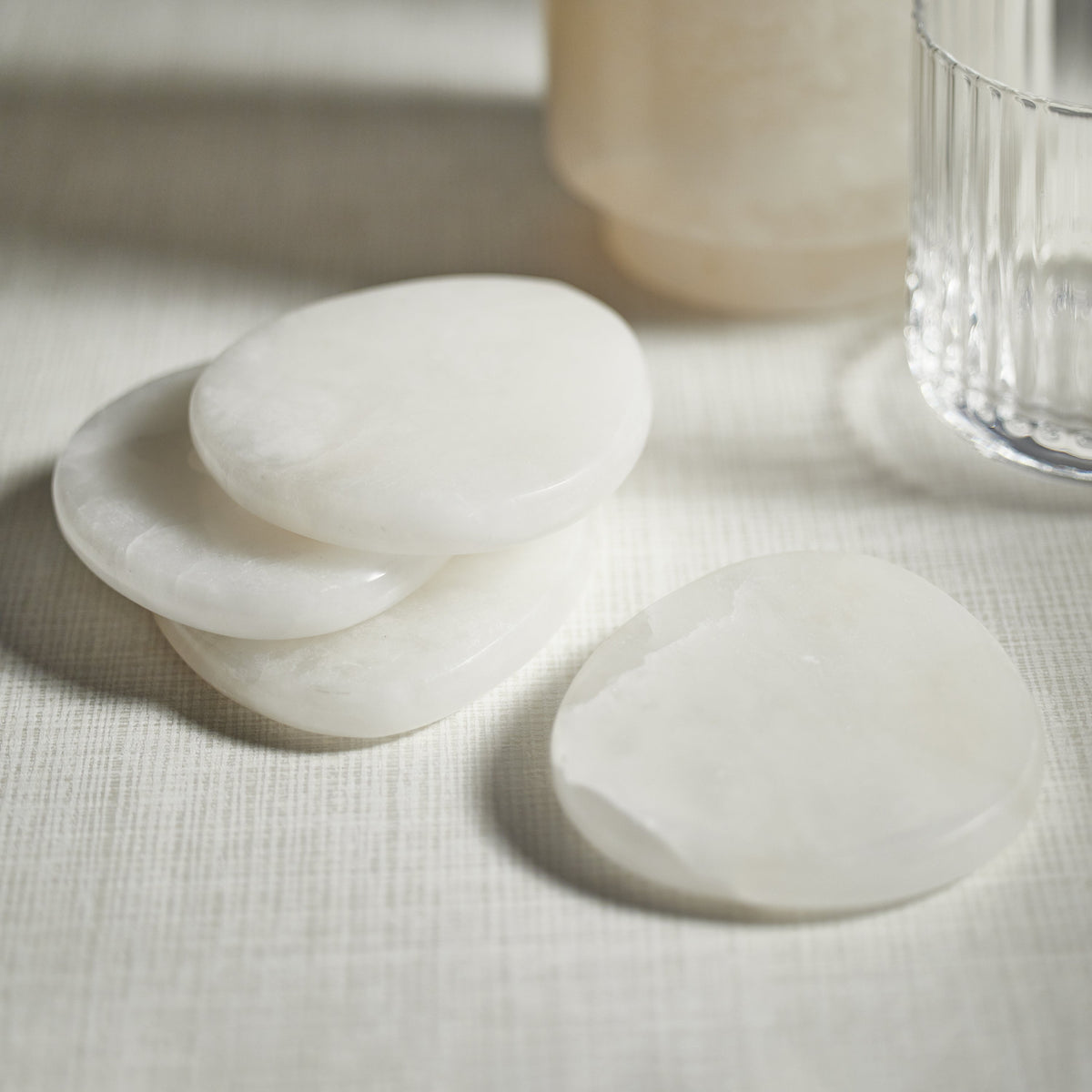 La Salama Alabaster Coasters, Set 4 - Coaster Detail | Bone & Brass