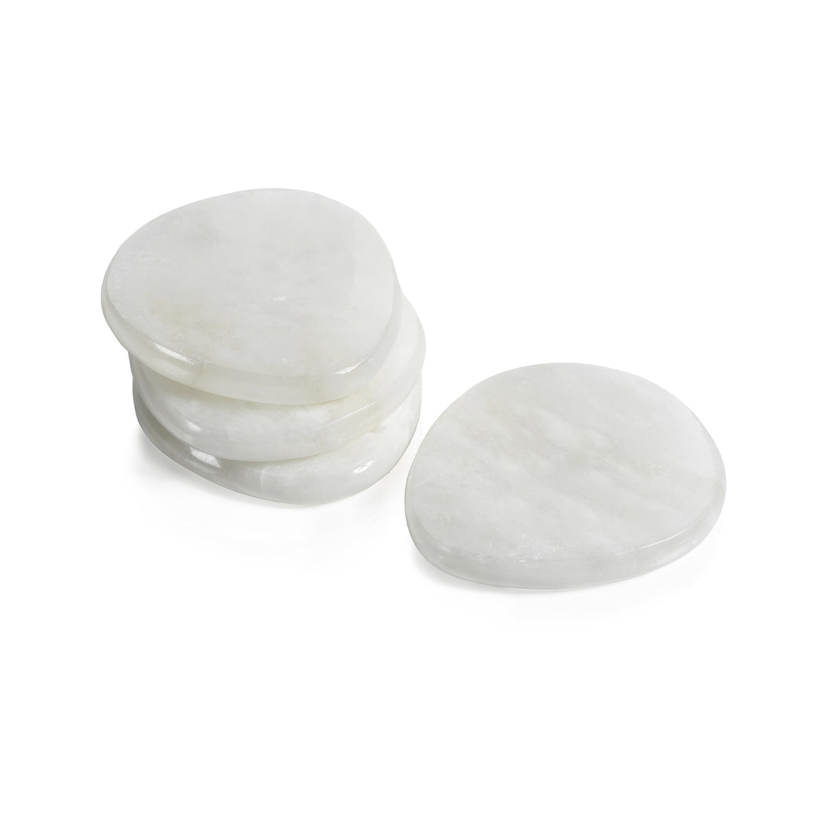 La Salama Alabaster Coasters, Set 4 - Coaster Top View | Bone & Brass