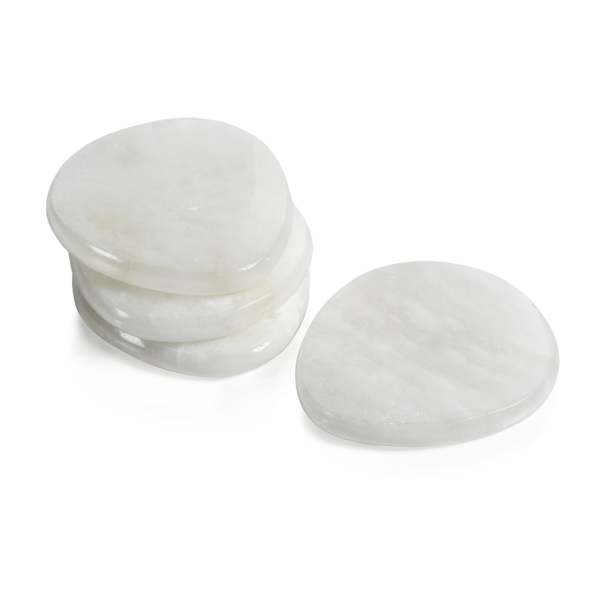 La Salama Alabaster Coasters, Set 4 | Bone & Brass