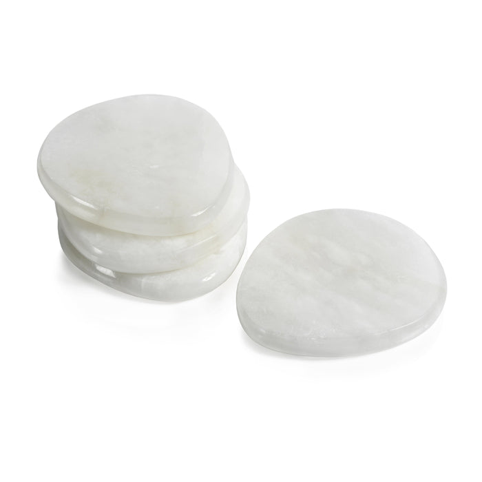 La Salama Alabaster Coasters, Set 4 | Bone & Brass
