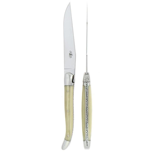 Laguiole 2 Piece Steak Knife Set Opalescence | Bone & Brass