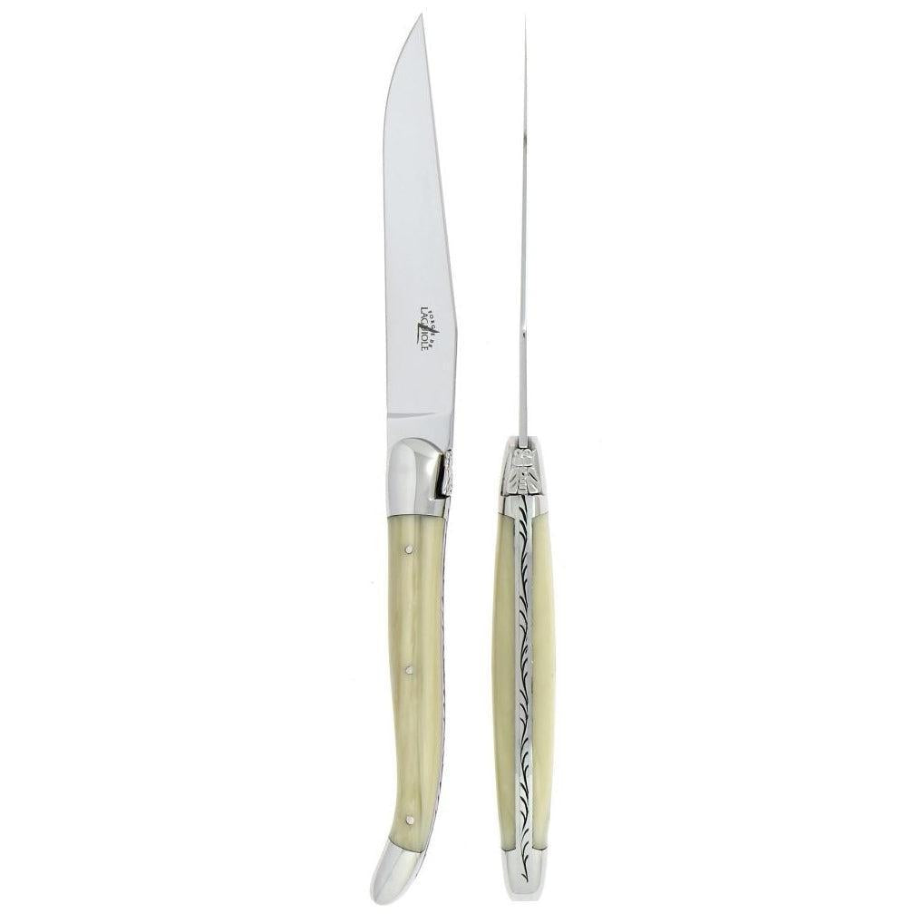 Laguiole 2 Piece Steak Knife Set Opalescence | Bone & Brass