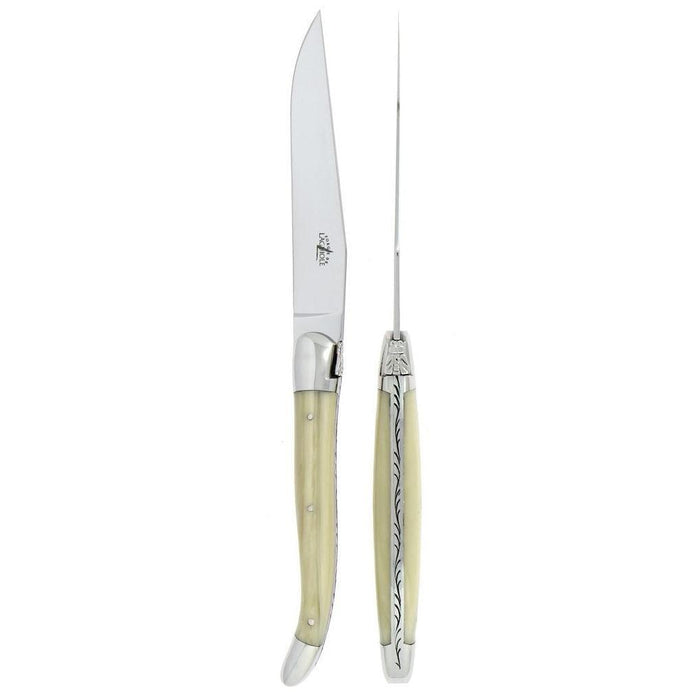 Laguiole 2 Piece Steak Knife Set Opalescence | Bone & Brass
