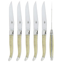 Laguiole 6 Piece Steak Knife Set Opalescence | Bone & Brass
