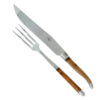 Laguiole Carving Set Juniper Handle Shiny Finish