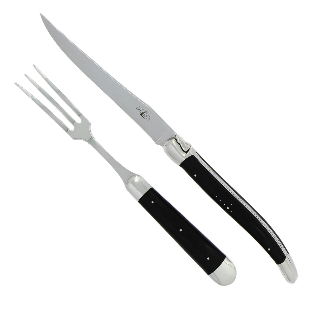 Laguiole XL Carving Set Glossy Ebony Handle