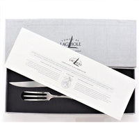 Laguiole XL Carving Set Horn Tip Handle Shiny Finish - Set Detail | Bone & Brass